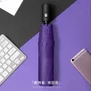 Hengdun fully automatic folding umbrella for men and women, black vinyl UPF50 +, sun protection, UV protection, sunshade, one-click opening and closing, three-fold, portable business umbrella for both weather and rain, supports custom LOGO Specification image